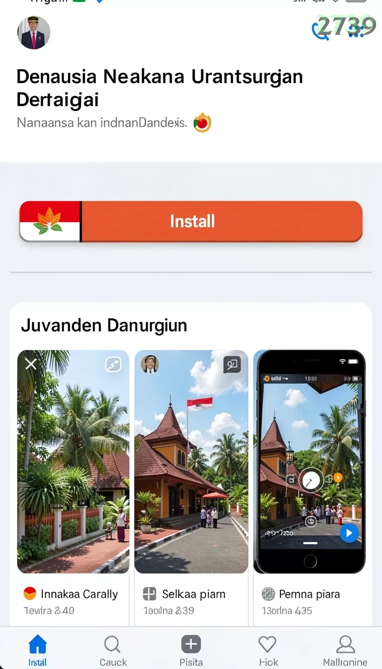 Cuplikan layar RP886 — menu navigasi